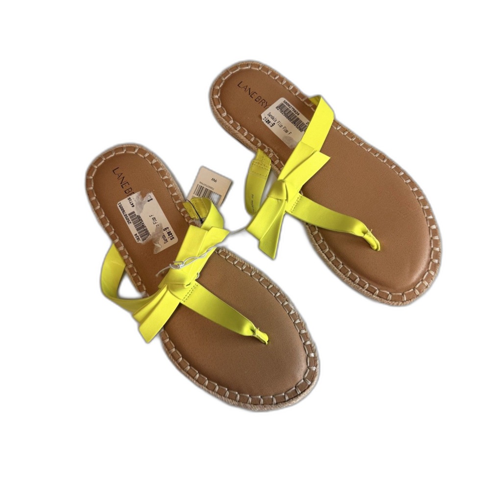 NWT Lane Bryant Dream Cloud Bow Thong Sandals Lime Green Flip Flop Size 9W